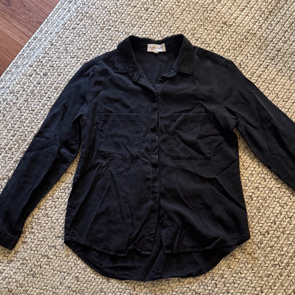 Bella Dahl Black Button-Up Shirt Size Small